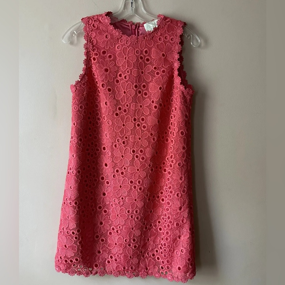 Kate Spade Shore Thing Floral Eyelet Lace Dress - PEACH PINK SHERBERT